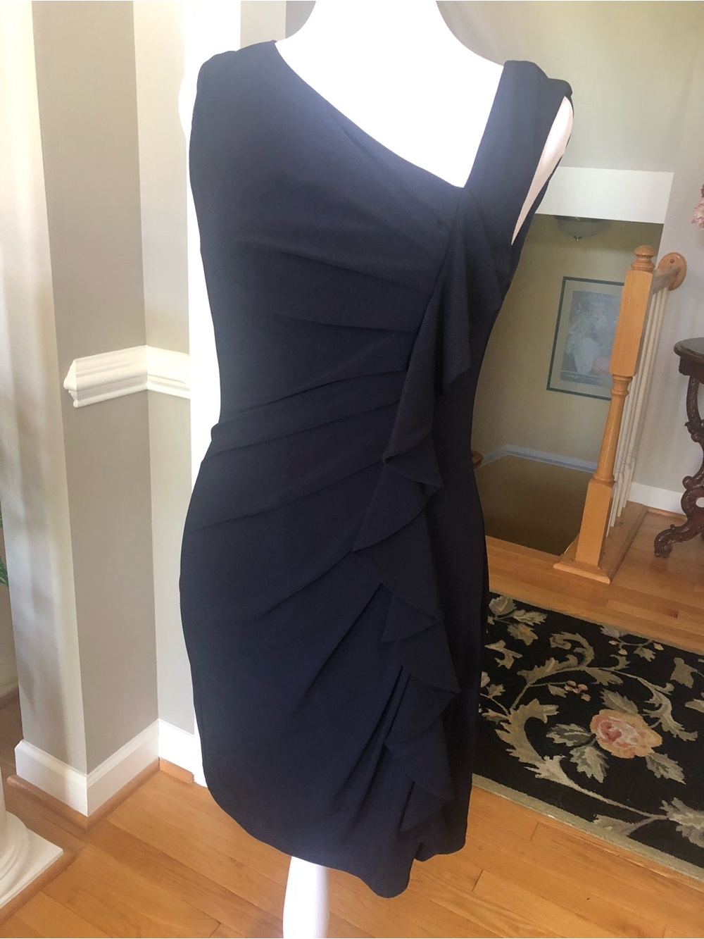 Suzi Chin for Maggy Navy Blue Sleeveless Dress